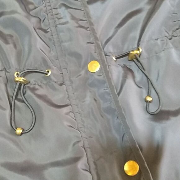 Charlotte Russe Navy Blue Lightweight Anorak Jacket Drawstring Waist Size S - Picture 14 of 16